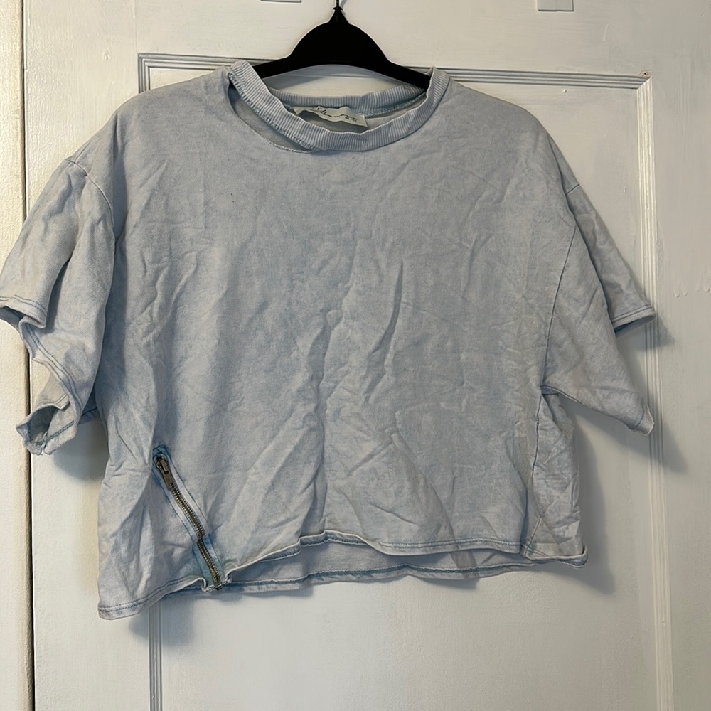 Vintage Havana Distressed Cropped Oversized T-Shirt